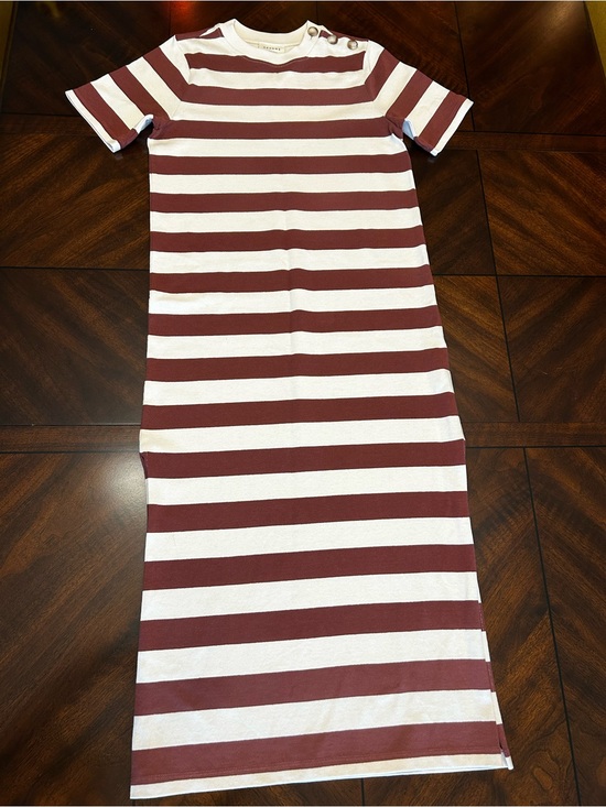 Sezane Dresses & Skirts - Sezane Emy Striped String and Earth Parasol Stripes Tee Midi Dress